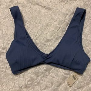 Aerie Ribbed Wide Strap plunge bikini top NWT